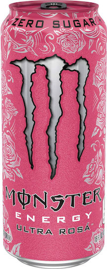 Monster Ultra Rosa Energy Drink με Ανθρακικό, Χωρίς Ζάχαρη σε Κουτί 500ml
