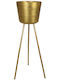 ArteLibre Planter Metal Gold with Stand 32.5x32.5x106.5cm.