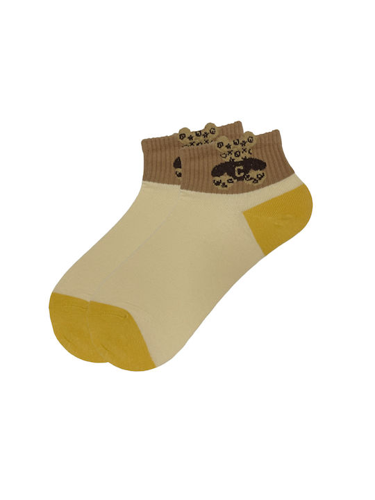 BIGMOUTH Damensocken in Beige -CP231-4