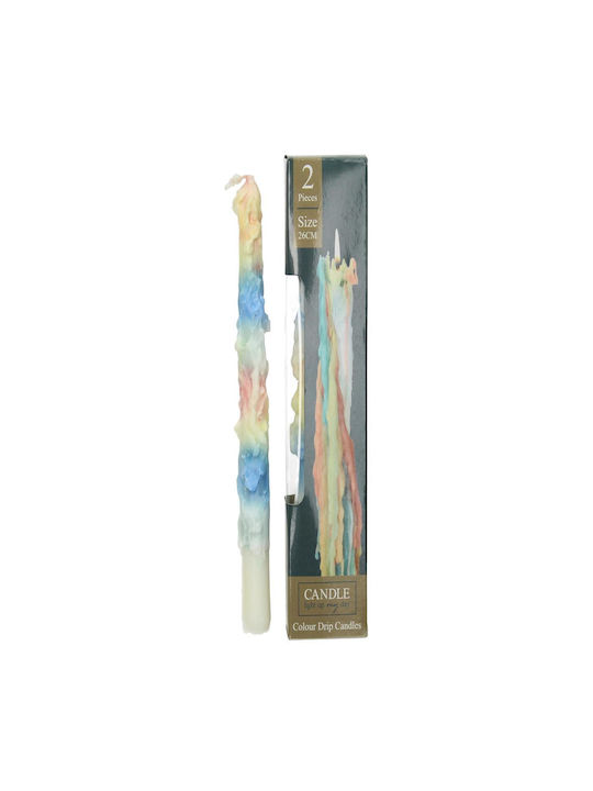 ArteLibre Scented Candle Taper Multicolour 26cm 2pcs