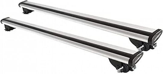 Farad Autodachträger Aluminium 120cm für Ford Galaxie 1996-2006 mit Dachträgerfüßen und Schloss Silber