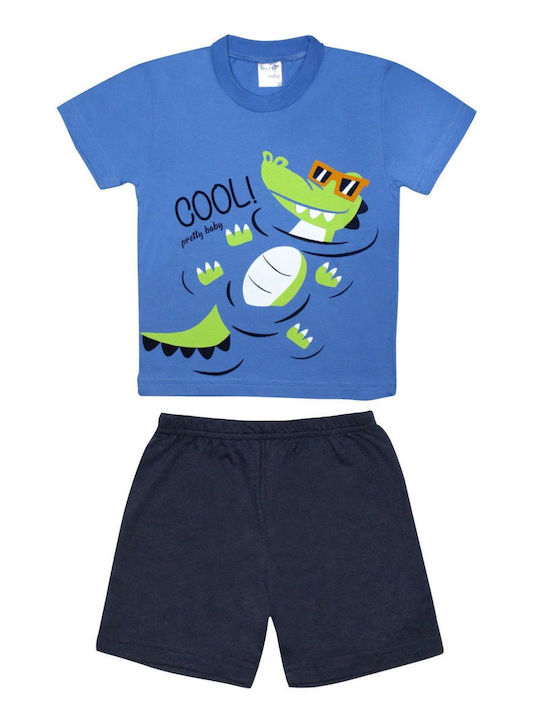 Pretty Baby Kinderkleidung Set mit Shorts Sommer 2Stück Blau