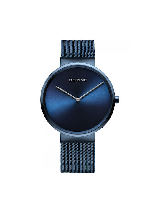 Bering Time Uhr Batterie mit Blau Metallarmband