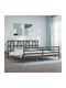 King Size Solid Wood Bed in Gray with Slats for Mattress 200x200cm