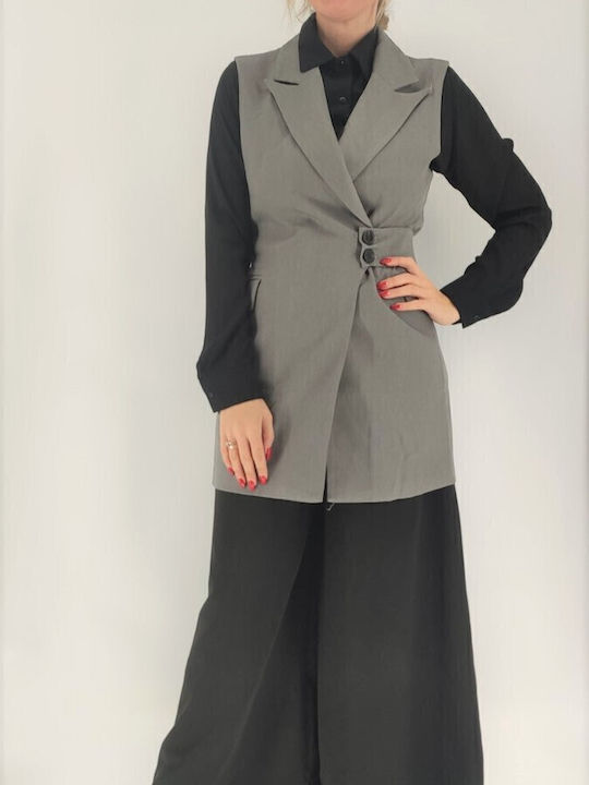 Fullah Sugah Lang Damen Blazer Gray