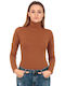 Long Sleeve Turtleneck Bodysuit Brown