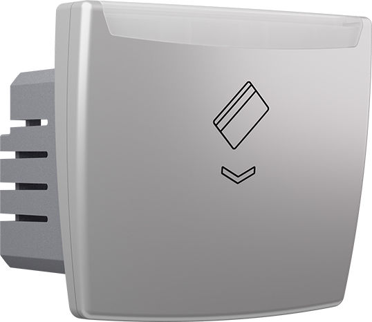 Aca Modys Recessed Wall Card Switch Lighting without Frame Silver