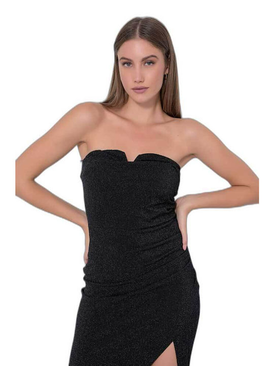 Fullah Sugah Mini Βραδινό Φόρεμα Strapless Μαύρο