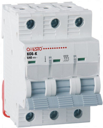 Redled Automatic Circuit Breaker 40A Triple-pole AC 27407