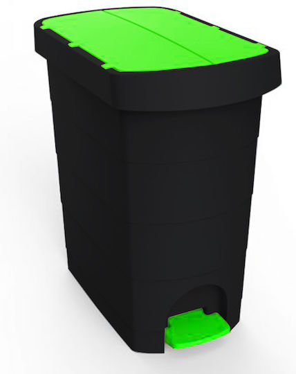 Plastic Waste Bin 9lt with Pedal Black