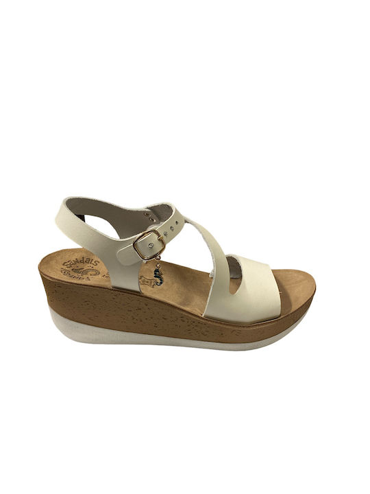 Fantasy Sandals Platforme Dama Albe