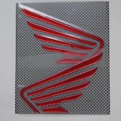 Honda 3D Emblem Stickers Red (2 pcs)