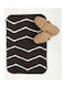 Pennie Non-Slip Bath Mat Microfiber Zig Zag 041755-07 Brown 40x60cm