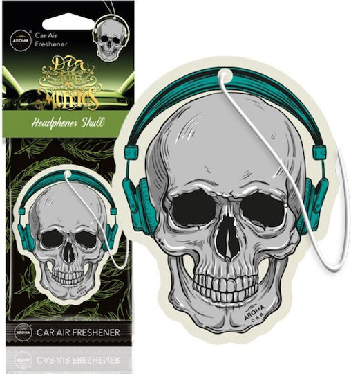 Aroma Car Αρωματική Καρτέλα Κρεμαστή Αυτοκινήτου Muertos Headphones Skull
