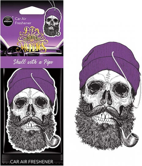 Aroma Car Αρωματική Καρτέλα Κρεμαστή Αυτοκινήτου Muertos Skull With a Pipe Coral