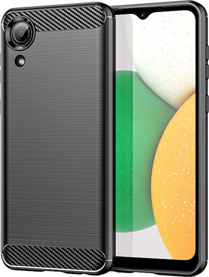 Techsuit Carbon Задна корица Силикон Черен (Galaxy A03)