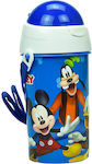 Gim Kids Plastic Water Bottle Mickey Funhouse Blue 500ml