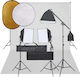 vidaXL Studio-Fotografie-Kit Set Lichter Hintergrund & Reflektor Beleuchtungsset für Studio