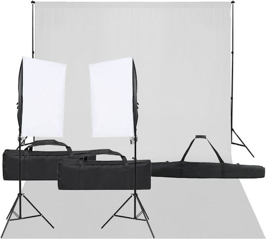 vidaXL Studio-Fotografie-Kit Set Lichter & Hintergrund Beleuchtungsset für Studio