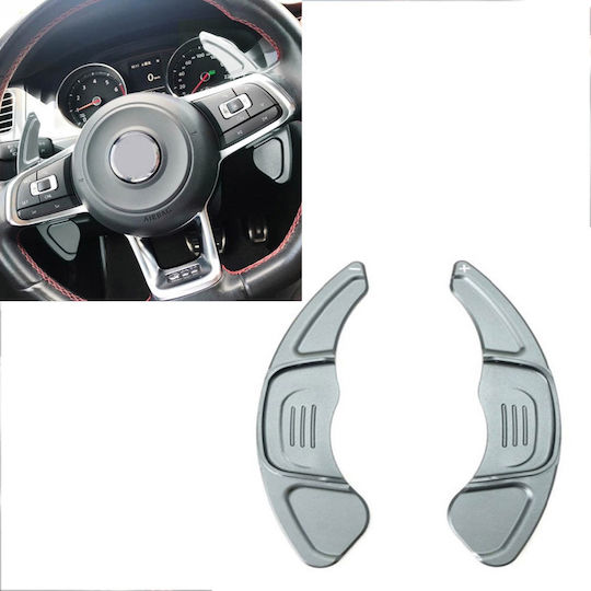 Carner Steering Wheel Decoration Paddles Shift for VW Golf VII 2013-2017 / VW Tiguan 2017 Silver in Silver Color 0029792