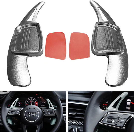 Carner Paddles Shift Αλουμινίου για Audi A3 2017 / A4 2017 / A5 2017 Ασημί 2τμχ