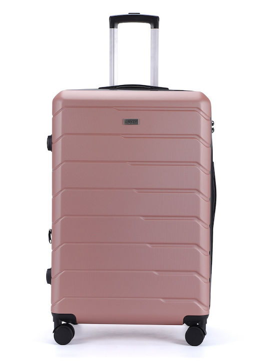 Lavor Large Hard Pink Travel Suitcase with 4 Wh...