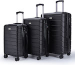 Lavor 1-601 Travel Suitcases Hard Black Maximum Height 75cm with 4 Wheels Set of 3pcs