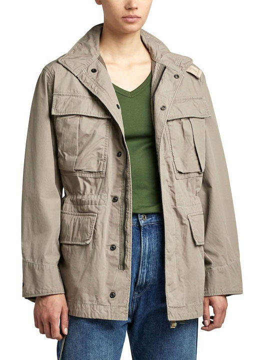 G-Star Raw Women's Short Lifestyle Jacket for Spring or Autumn Beige