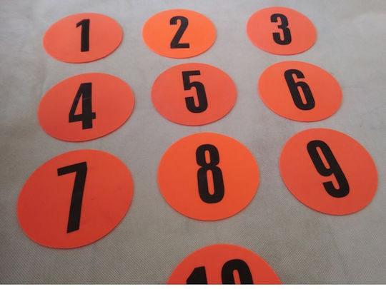 Yakimasport Flat Field Markers Numbered 1-10 in Orange Color