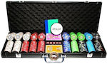 Pokeritems Protagon Set 500 Numbered Poker Chips in Suitcase with 2 Decks 100695