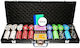 Pokeritems Protagon Set 500 Numbered Poker Chips in Suitcase with 2 Decks