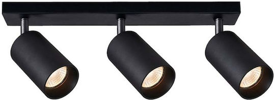 123led Тройно Спот с Цокъл GU10 в Черен Цвят