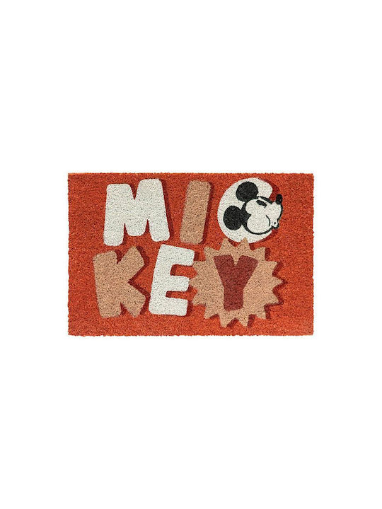 Grupo Erik Coconut Fiber with Non-Slip Underside Doormat Mickey Orange 40x60cm