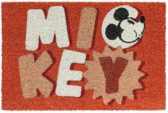 Grupo Erik Πατάκι Εισόδου από Κοκοφοίνικα Mickey Πορτοκαλί 40x60εκ. FGE0050 Πορτοκαλί
