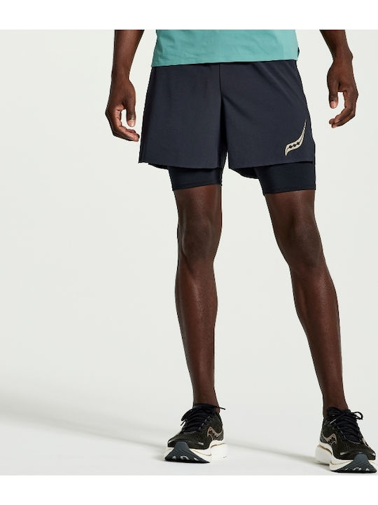 Saucony Pinnacle 5 2 in 1 Men's Black Short