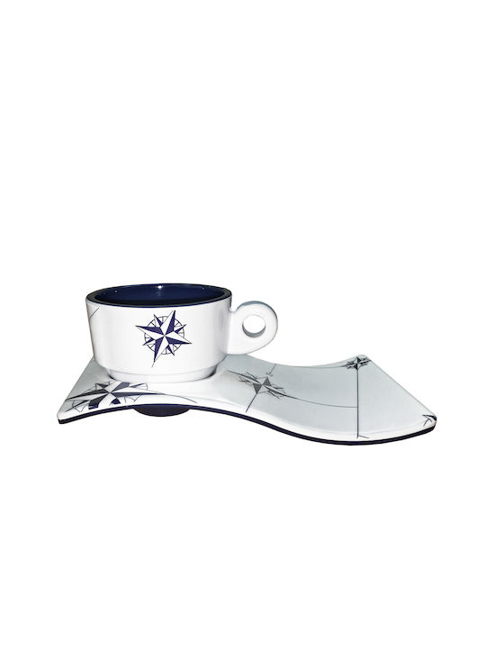 Marine Business Set of Cups Coffee Plastic White 6pcs