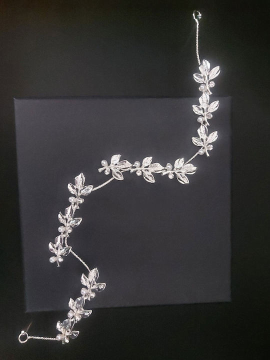 Accesorii Pentru Mireasă Headpiece Frunze Strass & Perle Detalii 32 Cm