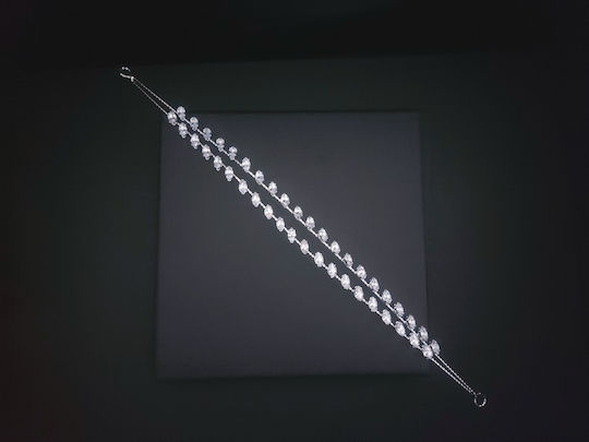Bridal Headpiece Double Row Zircon 28 Cm