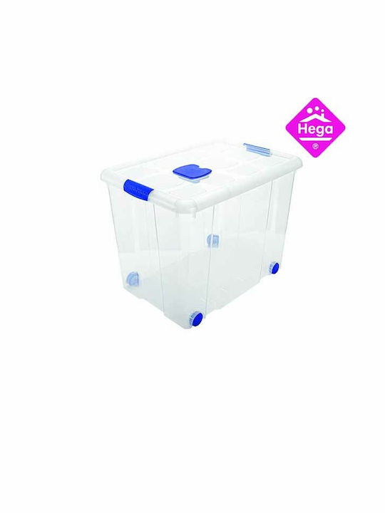 Hega Hogar Plastic Storage Box with Wheels and Lid 44x61.5x46.5cm