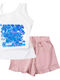 Kinder-Set mit Shorts Sommer 2Stück Weiß