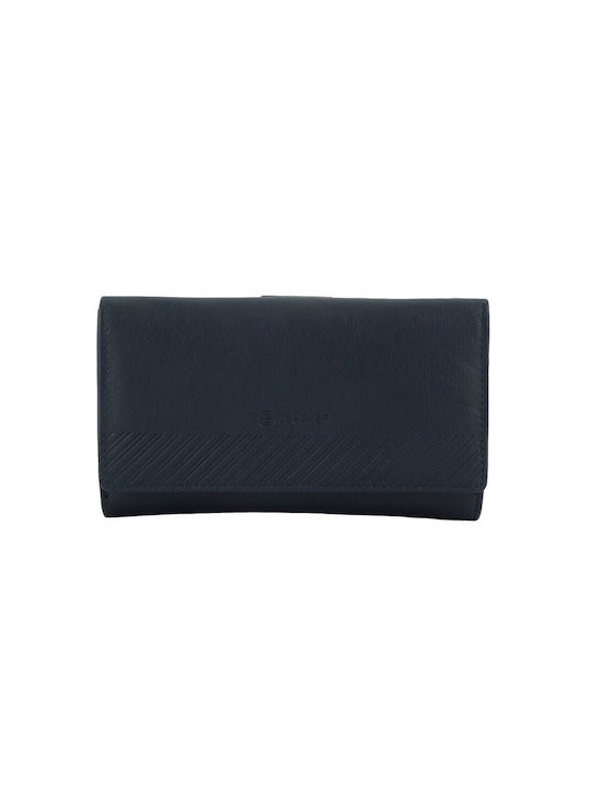 Ginis ONS1 Large Leather Women's Wallet Blue