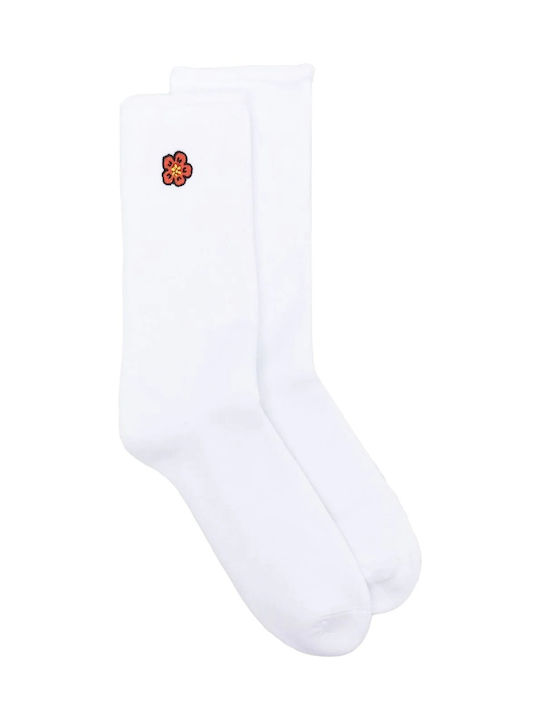 Kenzo Boke Flower Crest Γυναικείες Κάλτσες με Σχέδια Λευκές