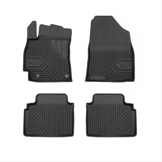 Frogum Set of Front and Rear Mats 4pcs Tray Type for Hyundai Elantra 2020 Black