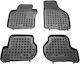 Wöller Set of Front and Rear Mats 4pcs Tray Type for Seat Leon / Toledo Skoda Octavia Volkswagen Golf / Jetta / Scirocco 2004-2012 Black