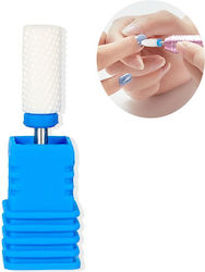 Nail Drill Ceramic Bit with Barrel Head Blue