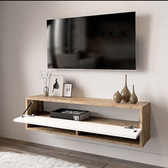 TV-Ständer Roscoe Weiß-Eiche M100xP31.5xH29.5cm