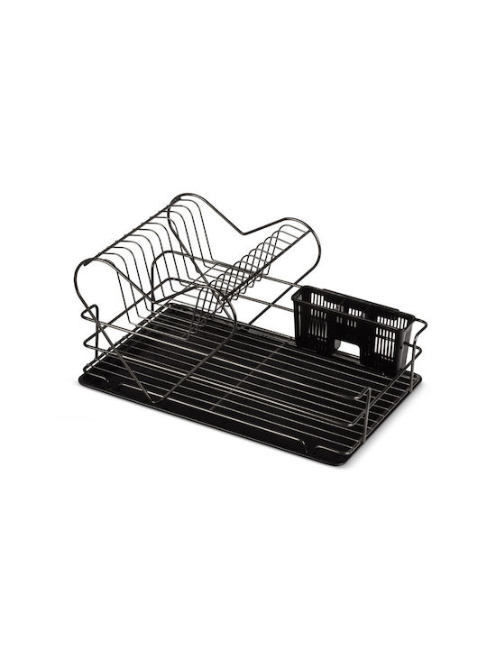 Edenberg Dish Drainer Double Tier Metallic in Black Color 30x37x25cm