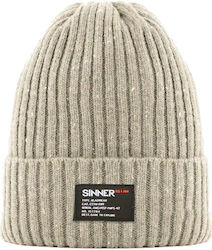 Sinner Knitted Beanie Cap Beige