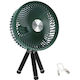 USB Office/Home Rotating Fan Rechargeable Battery Green 2273 5W 102959