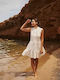 Desiree Sommer Mini Kleid Weiß